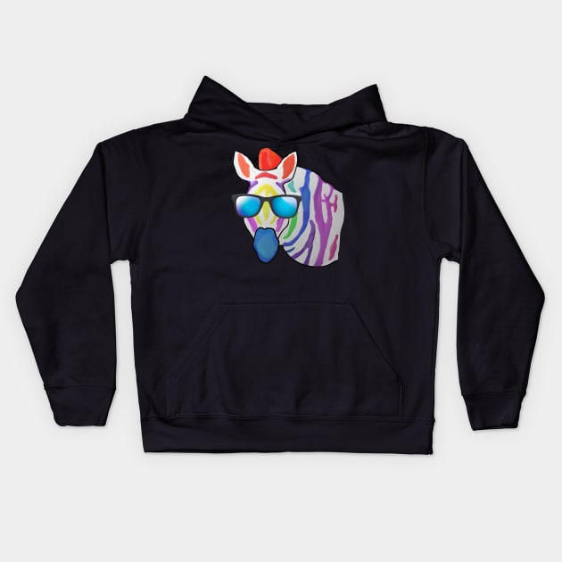 Rainbow Zebra Kids Hoodie by m2inspiration